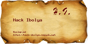 Hack Ibolya névjegykártya